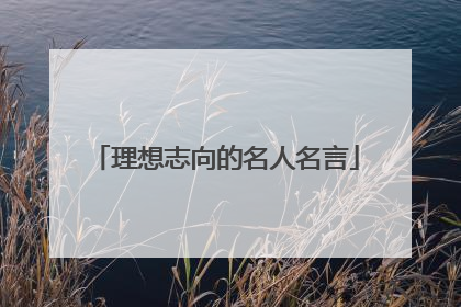 理想志向的名人名言