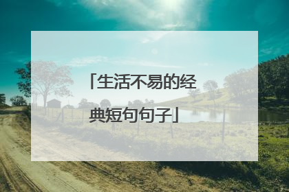 生活不易的经典短句句子