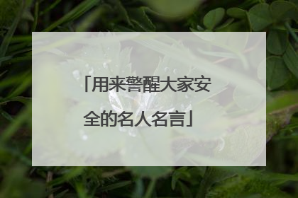 用来警醒大家安全的名人名言