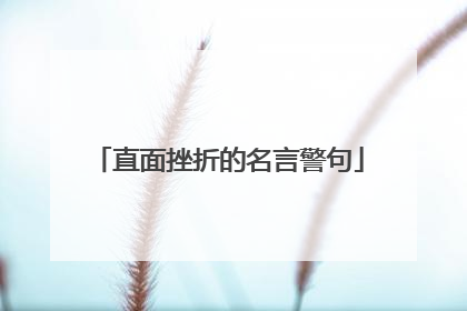 直面挫折的名言警句