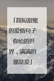 简短甜蜜的爱情句子 你给的世界，满满的都是爱