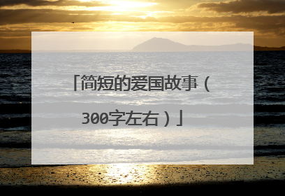 简短的爱国故事（300字左右）