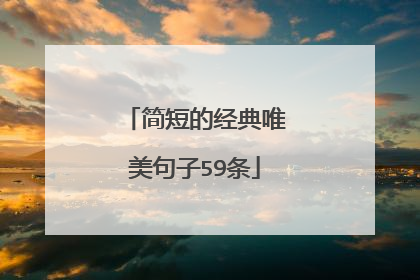 简短的经典唯美句子59条