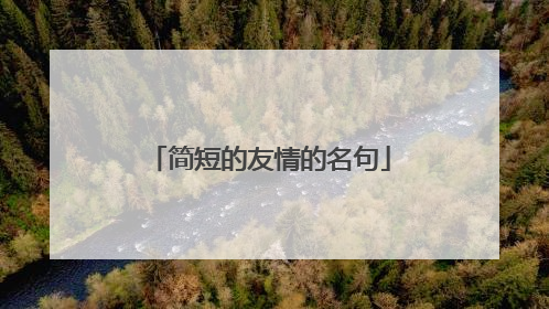 简短的友情的名句