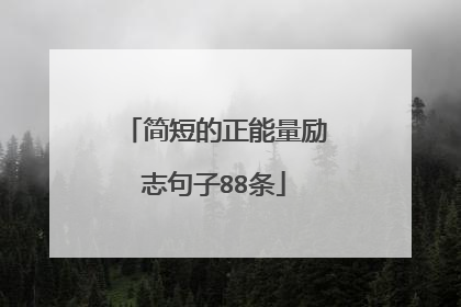 简短的正能量励志句子88条