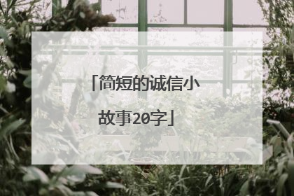 简短的诚信小故事20字