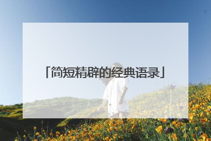 简短精辟的经典语录