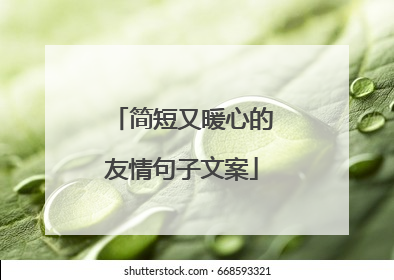 简短又暖心的友情句子文案