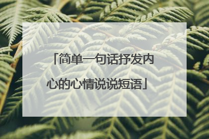 简单一句话抒发内心的心情说说短语