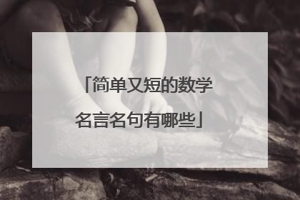 简单又短的数学名言名句有哪些