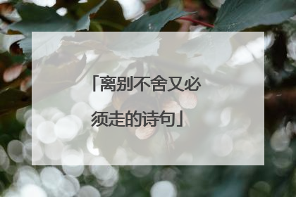 离别不舍又必须走的诗句