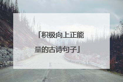 积极向上正能量的古诗句子