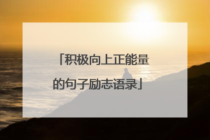 积极向上正能量的句子励志语录