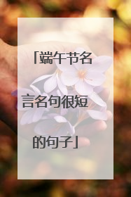 端午节名言名句很短的句子