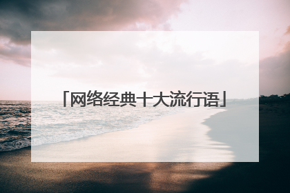 网络经典十大流行语