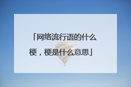 网络流行语的什么梗，梗是什么意思