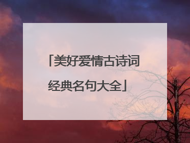 美好爱情古诗词经典名句大全