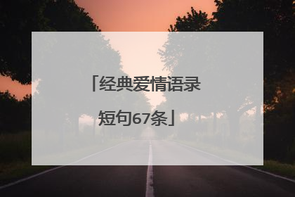 经典爱情语录短句67条