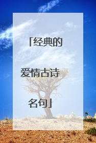 经典的爱情古诗名句