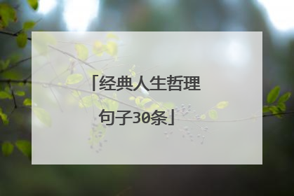 经典人生哲理句子30条