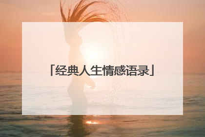 经典人生情感语录