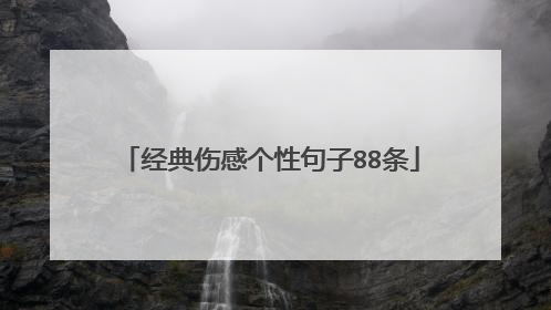 经典伤感个性句子88条