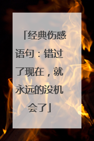 经典伤感语句：错过了现在，就永远的没机会了