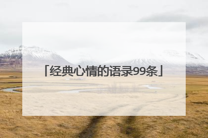 经典心情的语录99条