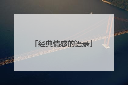 经典情感的语录