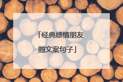 经典感情朋友圈文案句子