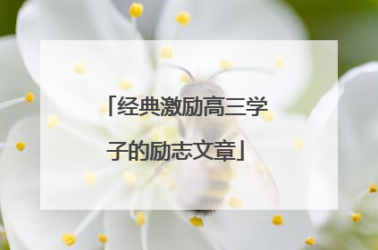 经典激励高三学子的励志文章