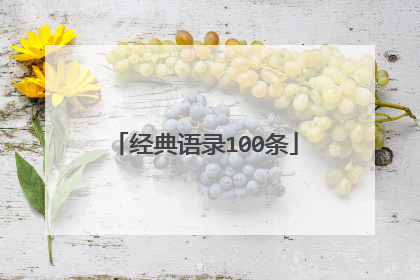 经典语录100条