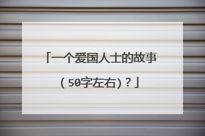 一个爱国人士的故事（50字左右)？