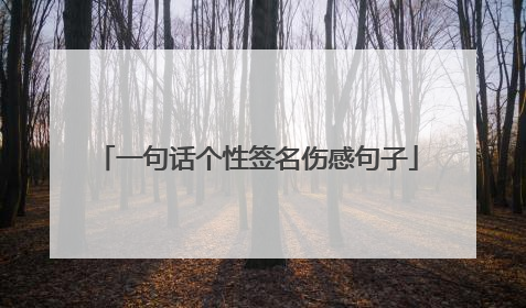 一句话个性签名伤感句子