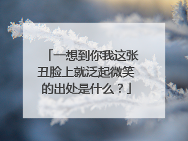 一想到你我这张丑脸上就泛起微笑的出处是什么？