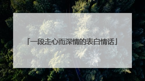 一段走心而深情的表白情话