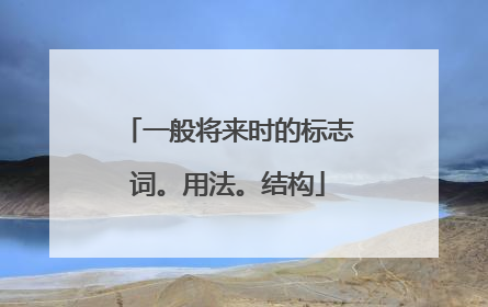 一般将来时的标志词。用法。结构