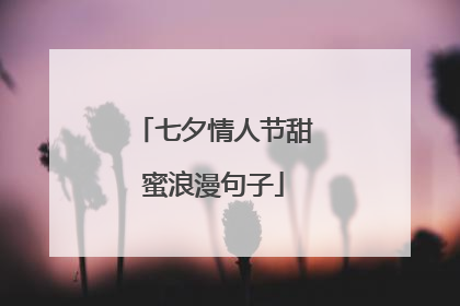 七夕情人节甜蜜浪漫句子