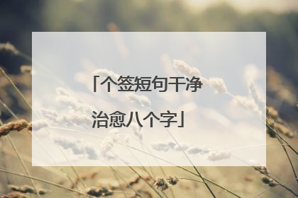 个签短句干净治愈八个字