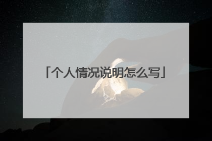 个人情况说明怎么写