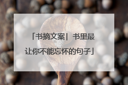 书摘文案| 书里最让你不能忘怀的句子