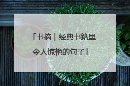 书摘｜经典书籍里令人惊艳的句子