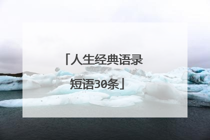 人生经典语录短语30条