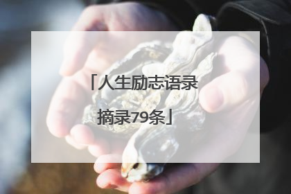 人生励志语录摘录79条