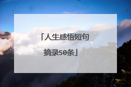 人生感悟短句摘录50条