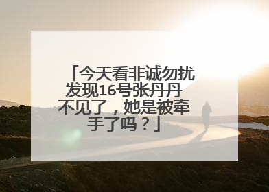 今天看非诚勿扰发现16号张丹丹不见了，她是被牵手了吗？