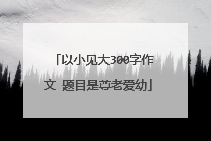 以小见大300字作文 题目是尊老爱幼