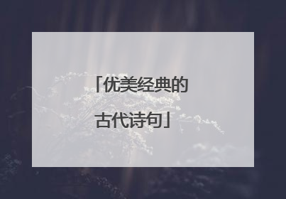 优美经典的古代诗句