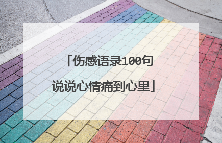 伤感语录100句说说心情痛到心里