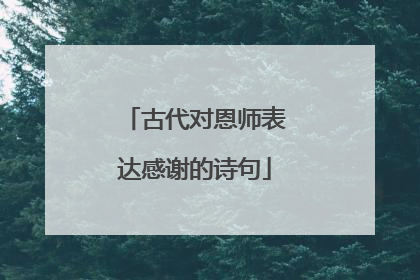 古代对恩师表达感谢的诗句